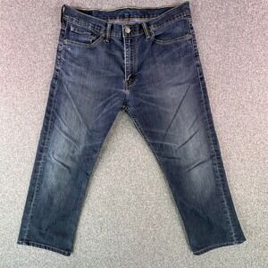 Levi's Jeans Mens 34 504 Regular Straight Blue Dark Wash Hemmed